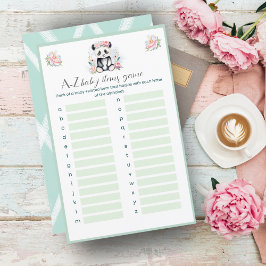Poster för Baby Panda Peonies Jungle Baby A-Z Baby