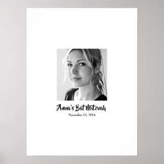 Poster för bat mitzvah inloggning i Party-kort