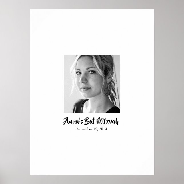 Poster för bat mitzvah inloggning i Party-kort (Framsidan)