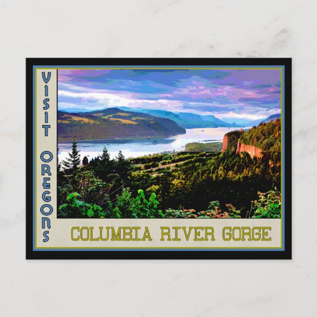 Poster för Columbia River Gorge i Oregon Vykort (Framsida)