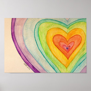Poster för färggrafik för Rainbow Kärlekar utskrif