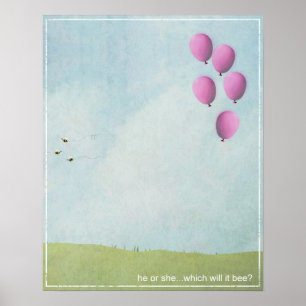 Poster för gender - Rosa-bubblor - 16 x 20