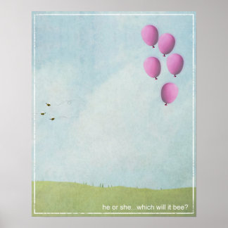 Poster för gender - Rosa-bubblor - 16 x 20