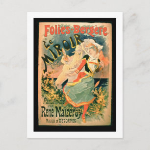Poster för "Le Miroir" på Folies-Bergere, a pa Vykort