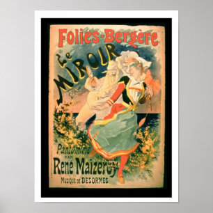 Poster för "Le Miroir" på Foliesen-Bergere, en p