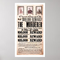 Poster för Lincolns mord 1865