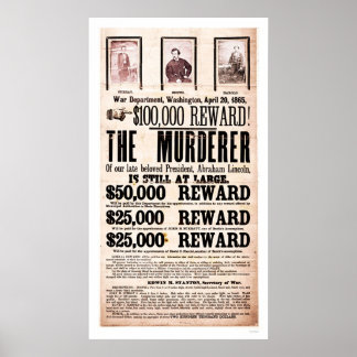 Poster för Lincolns mord 1865