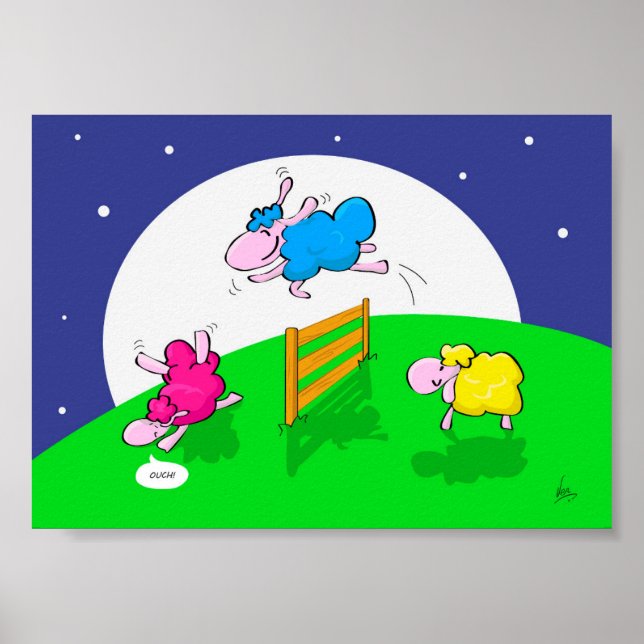 Poster för lustigt antal får (Framsidan)