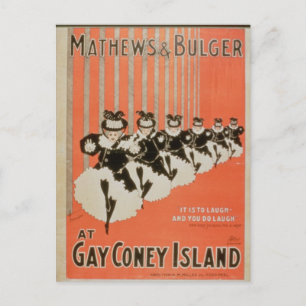 Poster för "Mathews & Bulger" på ön Gay Coney Vykort
