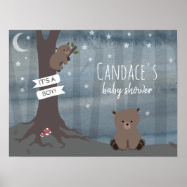 Poster för nattskog, babyskor