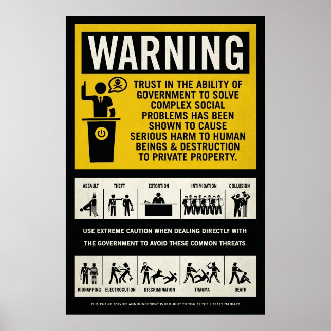Poster för regeringsvarning (Framsidan)