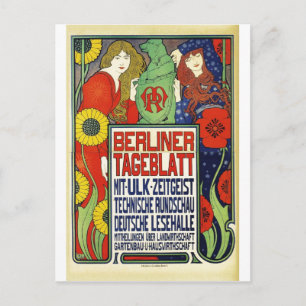 Poster för tidningen Berliner Tageblatt, 1899 Vykort