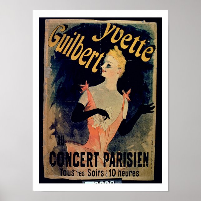 Poster för "Yvette Guilbert Parisian Concert" (kol (Framsidan)