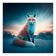 Poster Fox Snö