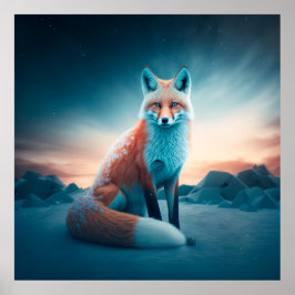 Poster Fox Snö