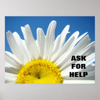 Poster FRÅGA EFTER HJÄLP Blå himmel Blommigt