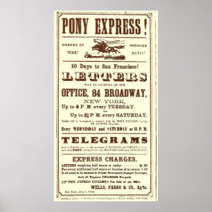 Poster från Pony Express: Amerikansk historia
