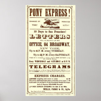 Poster från Pony Express: Amerikansk historia
