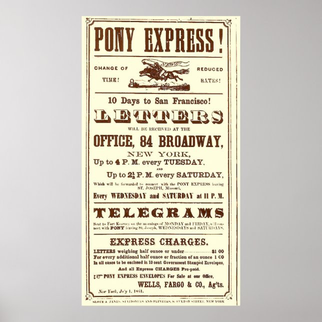 Poster från Pony Express: Amerikansk historia (Framsidan)