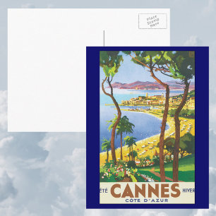 Poster från vintage resor, persikor i Cannes, Fran Vykort