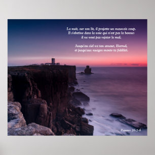 Poster (Fransk Language) Lila Sten Psalm 36