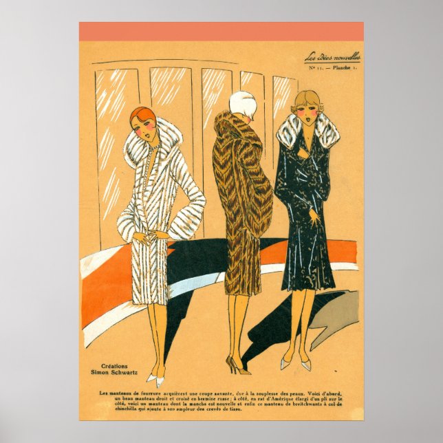 Poster Fransk Mode Ad Copy: Kvinnors Jackar 1913 (Framsidan)