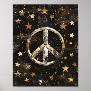 Poster fredssymbol för Cosmic Starry