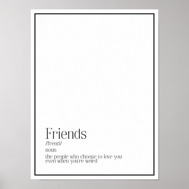 Poster Friends Definition Ord Art  (Framsidan)