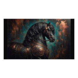 Poster Friesian Horse Gothic Krig Horse