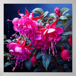 poster fuchsia-vattenfärg
