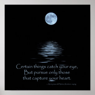 POSTER, Full Moon och Native American ordspråk Poster