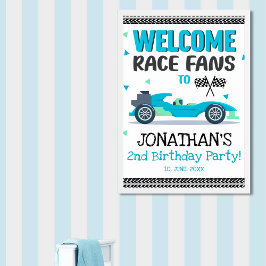 Póster  Fun 2nd Birthday Race Car Driver Poster