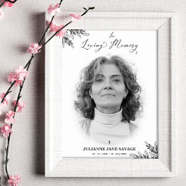 Póster Funeral Black Withe Photo Memory Servi Poster