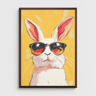 Poster Funny Bunny med solglasögon