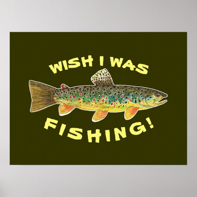 Poster Funny Flygfiske Trout Bild (Framsidan)