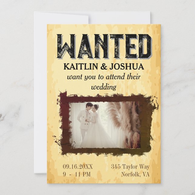 Poster 💍 Gammala västern-foto 🤠 Inbjudningar (Framsida)