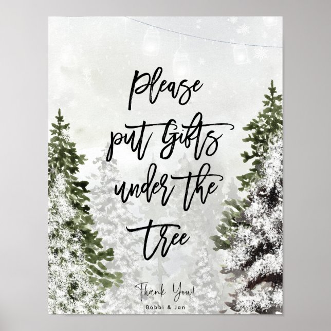 poster gåvor under helgdag träd (Framsidan)