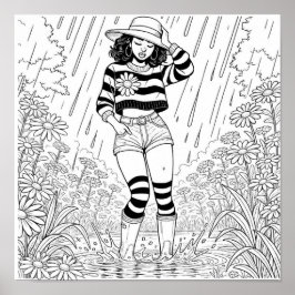 Poster genom Puddle-färgningen