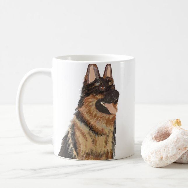 Poster German shepard Porträtt Kaffemugg (Med munk)