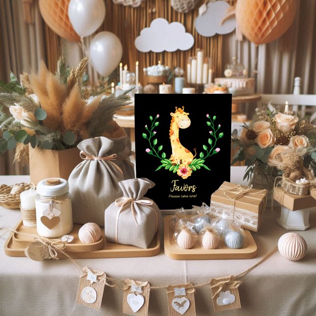 Poster Giraffe Baby Shower för favoritskyltar (Skapare uppladdad)