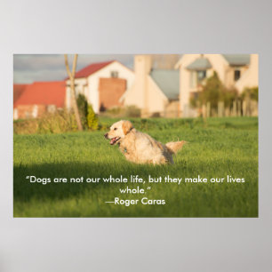 Poster Golden Retriever med citat