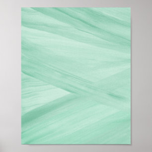 Poster Grönt Abstrakt Linjer Brushstroke Art