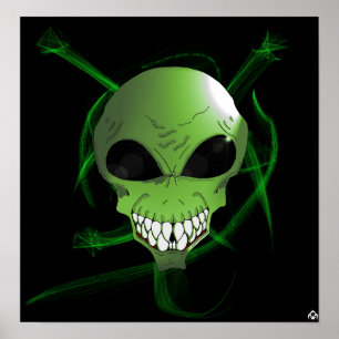 Poster grönt Alien