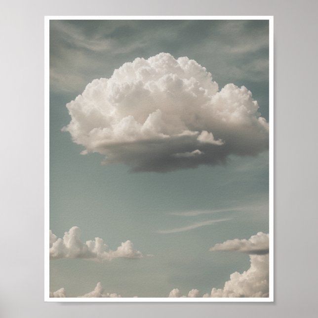 Poster Grönt Cloud Wall Art Room Decor (Framsidan)