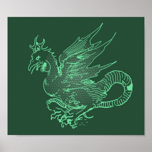 Poster grönt Dragon (Framsidan)