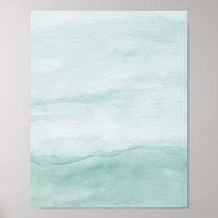 Poster Grönt Ombre Watercolor Abstrakt Art