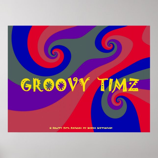 POSTER - GROOVY TIMZ - PSYCHEDELIC MULTI FÄRG (Framsidan)
