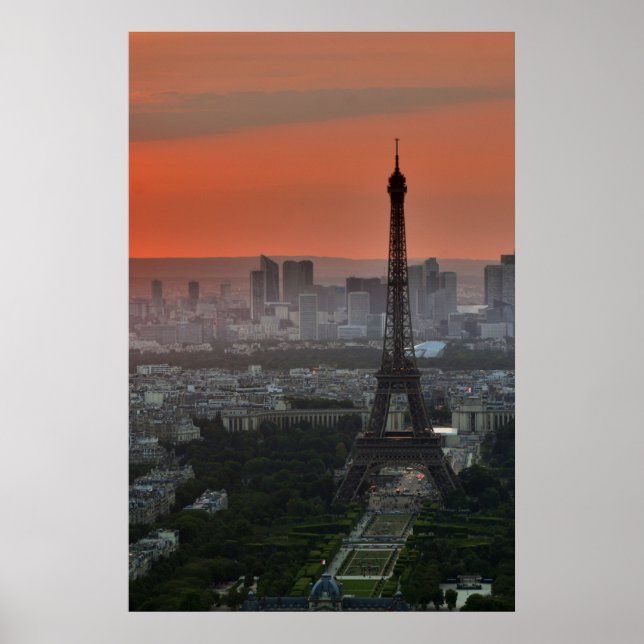 Poster - gryning i Paris Eiffel Torn (Framsidan)