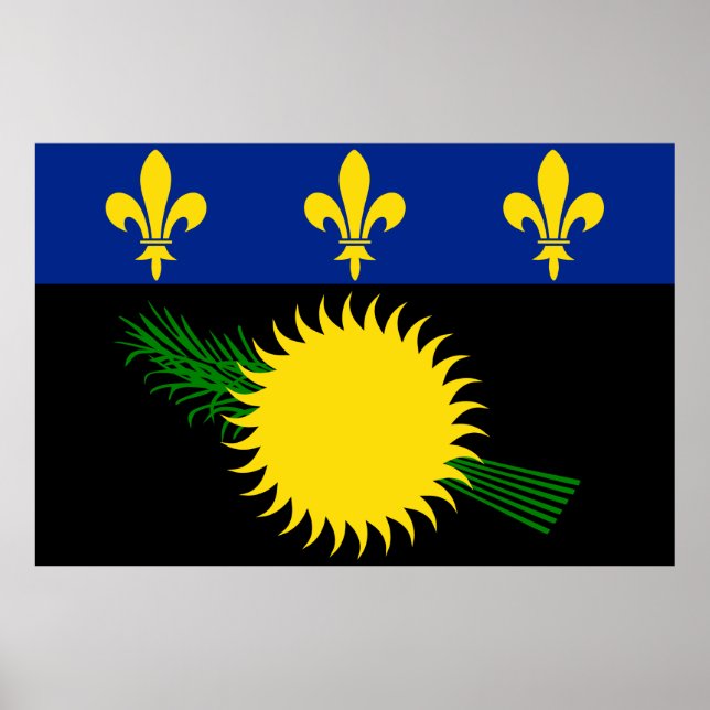 Poster Guadeloupe-flagga (Framsidan)