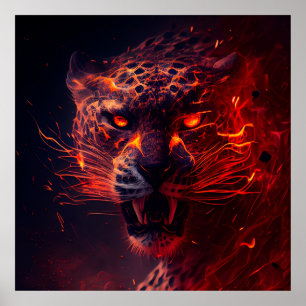 Poster Guépard rouge